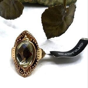 "5/$25" Avenue Goldtone Stretch Crystal Statement Ring